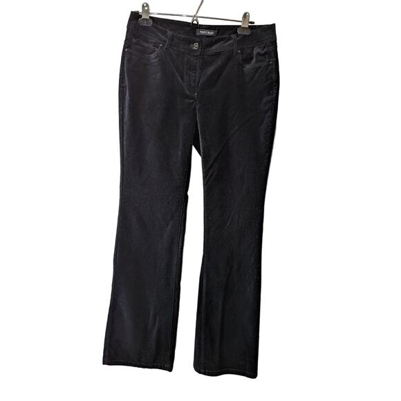 White House Black Market 6 R Black Velvet bootleg pants - Picture 1 of 12